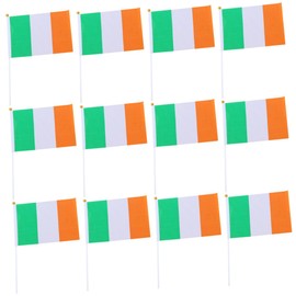 Totority 20pcs Mini Ireland Handheld Flags Lightweight Tear Resistant for Sports Events Garden Decor Home Parties for Ireland Enthusiasts