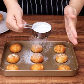 Dadamong 2-Pack Mini Flour Sifter for Baking, Flour or Powdered Sugar Shaker Duster with Handle, Stainless Steel Baking Tools Dusting Flour Sieve for Sugar, Flour, Powder and Spices