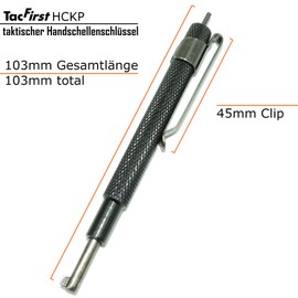 TacFirst HCKP Police Universal Handcuff Key with Clip and Locking Pin, With clip