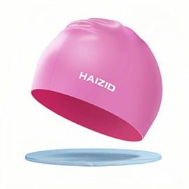 Classic Unisex Adult Swim Hats for Women and Men Swim Cap to Keep Hair Protected, Silicone Bathing Caps Soft Silicone, Comfortable, Non-Slip (Pink)