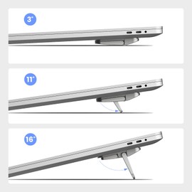 Nillkin Mini Laptop Feet, Computer Keyboard Stand for Desk, Flip Keyboard Riser with 3 Adjustable Angles, Portable Laptop Stand for MacBook, Dell, HP and Other 14-16 Inches Laptop, Silver