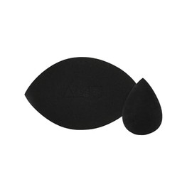 AMÚ Black Blender Duo - Set de 2 esponjas de maquillaje negras | Una grande de doble punta + una mini de precisión | Acabado uniforme y natural | Ideal para aplicar base y difuminar cremas | Libre de látex