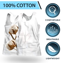 A-Power | Men's 100% Cotton Multipack Classic Rib Tank Top A-Shirts (Large, White_6 Pack)