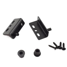 Aifeier ET 2 Sets Pivot Hinges Black Heavy Duty Concealed Shaft Door Hinges with Bushing for Wood Doors, Drawers, Furniture Cabinets, Wardrobe, Showcase, etc