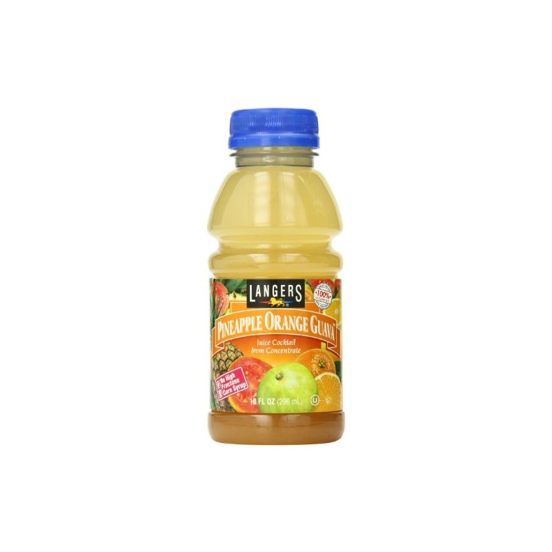 Langers Juice Cocktail, Pineapple Orange Guava, 10 Fl Oz (Pack