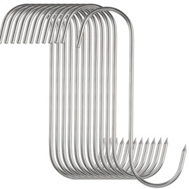 MAHIONG 40 PCS 6.3 Inch Meat Hooks, Stainless Steel S-Shaped Butcher Hook Smoking Hook Meat Processing for Hanging, Drying, BBQ, Chicken, Ribs