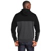 SPORT-TEK Unisex Tech Fleece Colorblock Full Zip Hooded Jacket, Black/Graphite