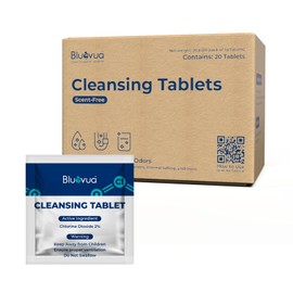 Bluevua Cleansing Tablet, 20-Pack, Compatible with Countertop RO Systems, Chlorine Dioxide Formula, Removes Odors & Organic Buildup