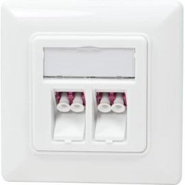 Logilink NK4024 Fibre Optic Junction Box 2 LC Duplex Adapters Flush-Mounted White
