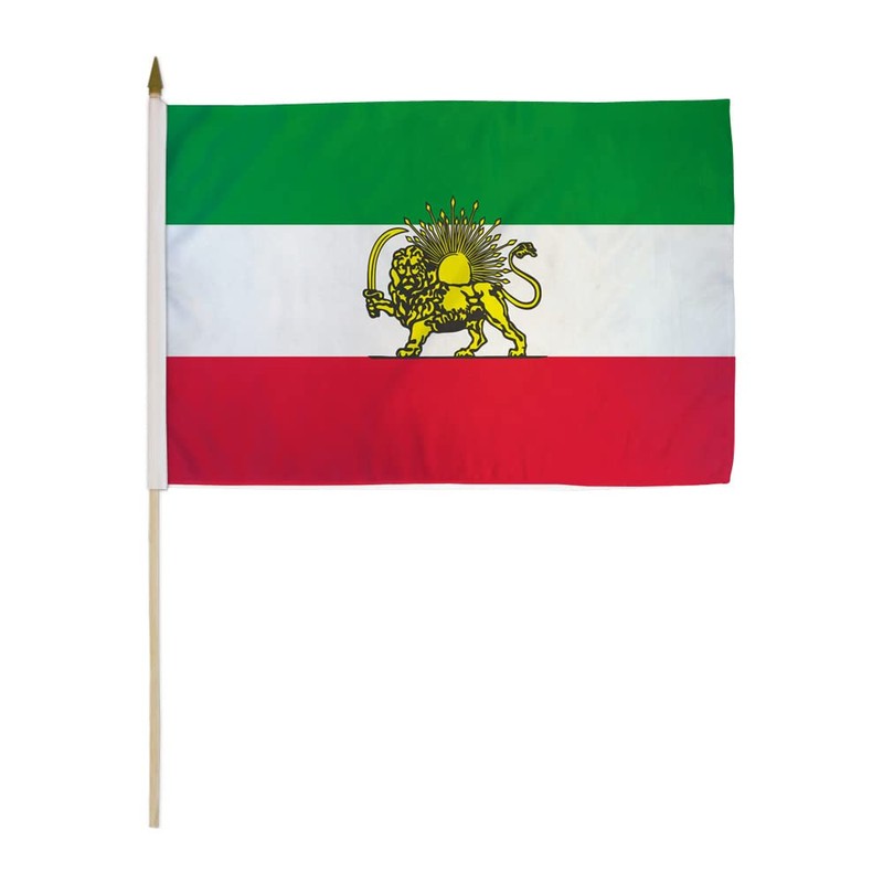 Iran (Lion) 12x18in Stick Flag - 1 dozen pack