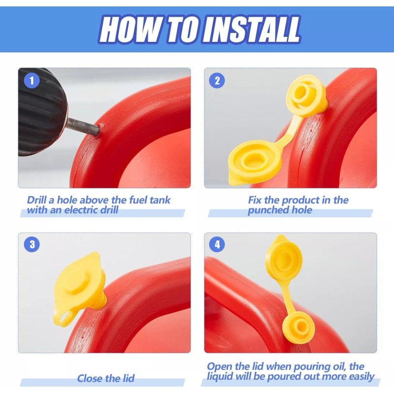 With Retaining Lip 20 Pack Yellow Fuel Gas Can Jug