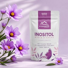 Wildmountain Myo Inositol Chiro Mezcla Óptima Suplemento Alimenticio Polvo 130 Sabor Natural Porciones