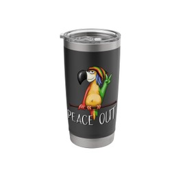Cool Cartoon Rasta Bird Chilling Reggae Parrot Peace Out Stainless Steel Insulated Tumbler