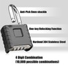 Security Padlock 4 Digits Resettable Combination Lock Stainless Steel for