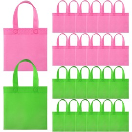 SmoothNovelty 24 Pcs Magical Witch Party Decorations Green and Pink Goodie Gift Bags Fabric Pink Green Cookies Treat Gift Bags for Princess and Witch Theme Birthday Baby Shower Party Supplies