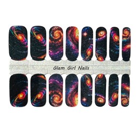 Glam Girl Nails Solar System Nail polish strips / Nail Wraps / Nail Stickers