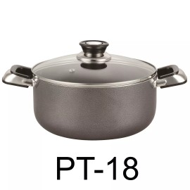 MEGA COOK 18 QT Non-stick Stockpot with Glass Lid