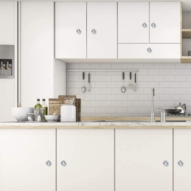 UpTuoLi Crystal Knobs, Knobs for Dresser Drawers, 5Pcs Drawer Knob