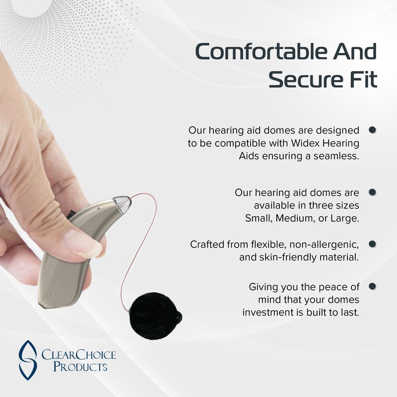 Widex Compatible Round Ear Tip Hearing Aid Domes, Pack of