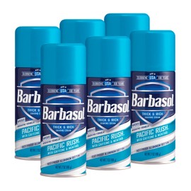 Barbasol Pacific Rush Thick and Rich Shaving Cream, 7 Ounce, Pack of 6