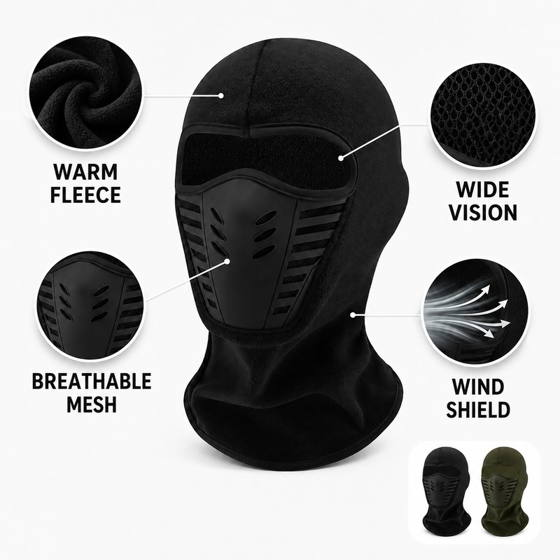 Winter Full Face Mask for Outdoor Cycling - Windproof, Breathable