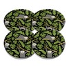 Vibiliyou Tropical Palm Leaves Beverage Coaster Exquisite Cute Sloths Ceramic
