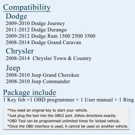 Unbranded For 2008 2009 2010 2011 2012 2013 2014 Dodge Grand Caravan Key Fob Program Tool
