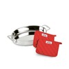 All-Clad Stainless Steel 15" Oval Baker with Pot Holders