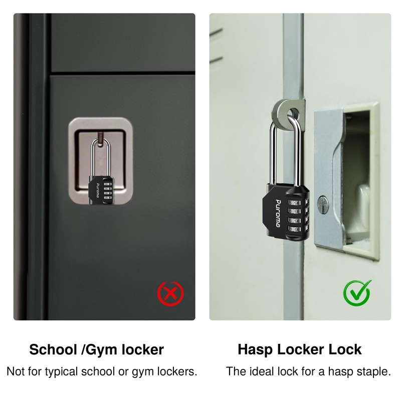 Puroma 10 Pack 2.6 Inch Long Shackle Combination Lock 4