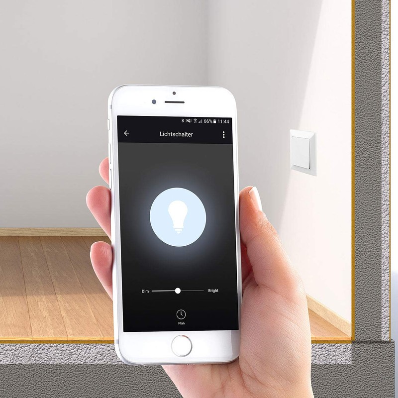 Luminea Home Control Funkdimmer: 2er-Set WLAN-Unterputz-Lichtschalter und -Dimmer, mit App