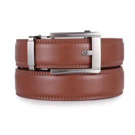 Mio Marino Ratchet Belts for Men - Genuine Leather Dress Belt - Automatic Buckle - Paramount - Tan - Adjustable from 38" to 54" Waist