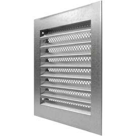 HVAC OV 8" x 8" Inch Galvanized Steel Vent Cover - Square Industrial Air Vent Louver for Wall, House, Garage - Wire Screen Mesh Louver Grille for Crawlspace - Soffit Exhaust Vent, Dryer Vent Cover