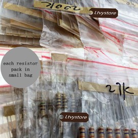Ltvystore 1000PCS 100 Values 1 ohm -10M ohm 1/2W Metal Carbon Film Resistors Assortment Kit Assorted Set