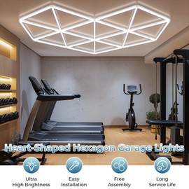 ALLYES Hexagon Garage LED Lights - Super Bright 27-Pack, 6500K Cool White for Auto Repair Shops, Gyms, Warehouse, basements, Car Wash Rooms