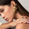 YeGieonr Ear Cuff Earrings for Women, Chunky Ear Cuff Gold