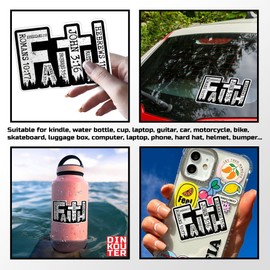 (3Pcs) Faith Cross Christian Sticker - Inspirational Religious Quotes Faith Bible Verse Waterproof Die-Cut Vinyl Sticker for Kindle Laptop Water Bottle Hard Hat Faith Decal Gifts for Her Him 2 Inches