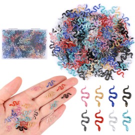 EVERMARKET 200 PCS Tiny Resin Snakes for Crafts Mini Snakes Dollhouse Miniatures Mini Animals for Car Fairy Garden Micro Landscaping Plant Nail Decoration (Snake)