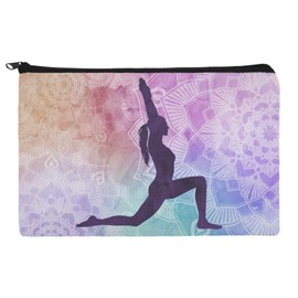 High Lunge Crescent Variation Yoga Pose Makeup Cosmetic Bag Organizer Pouch