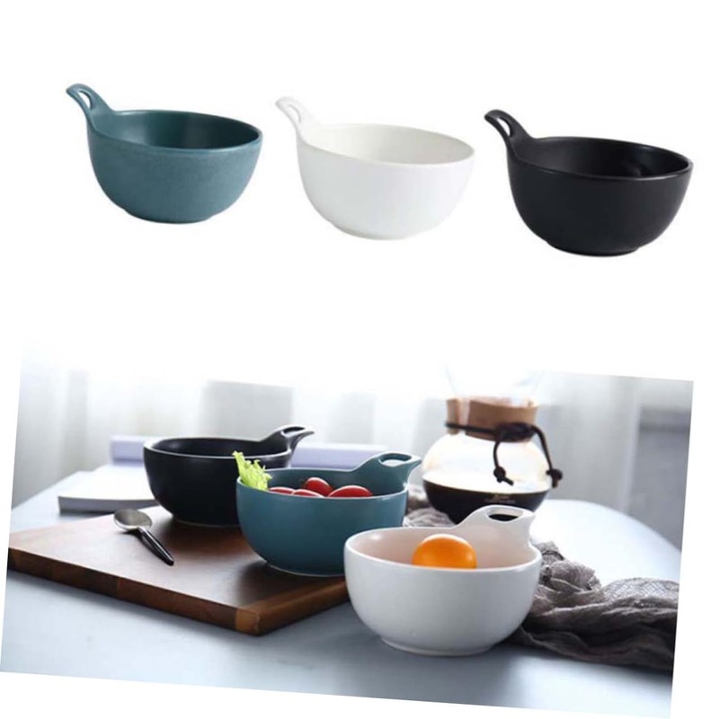 KICHOUSE Portable Stylish Ceramic Salad Bowl Kitchen Bowl for Salad