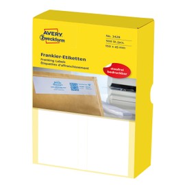 Avery Zweckform 3428 Franking Labels (for Frama, 150 x 50 mm Matt Paper Pack of 500 White