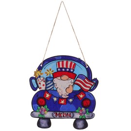 Operitacx 1 Set Independence Day Listing Hangers Wooden Patriotic Wooden Pendant Independence Welcome Sign Patriotic Door Hangers Decoration 4th of July Door Sign House Number United States