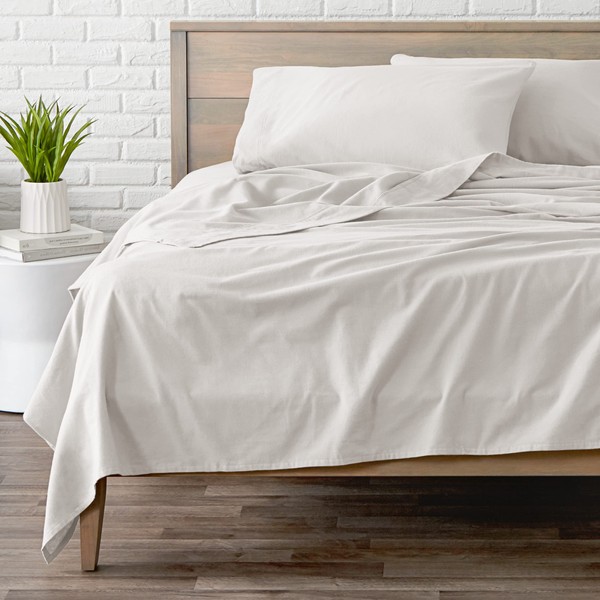 Bare Home Flannel Sheet Set 100% Cotton, Velvety Soft Heavyweight