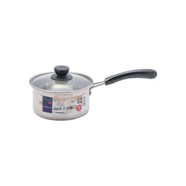 Pearl Metal HB-6511 Single Handled Pot, 5.5 inches (14 cm), Stainless Steel, Glass Lid Included, Induction Compatible, Vegic