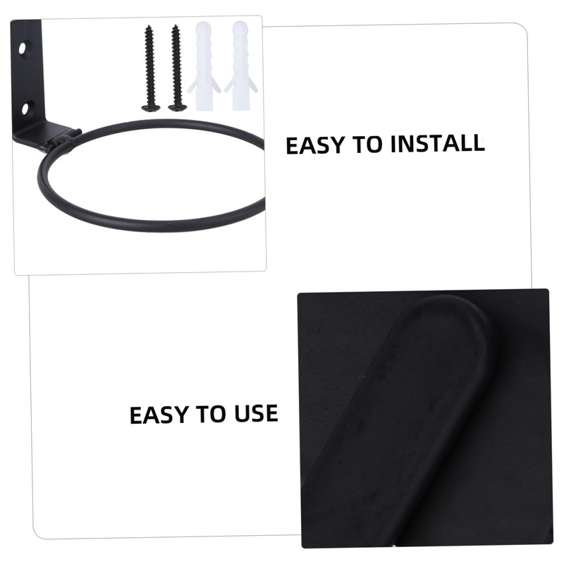 Levemolo 3pcs Wall Mounted Flowerpot Stand Durable Metal Iron Ring
