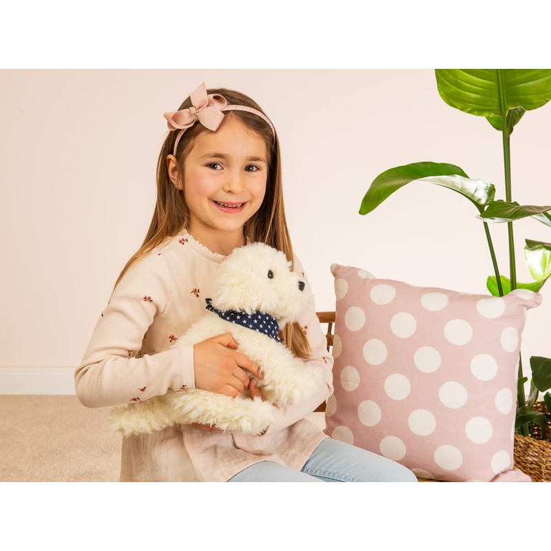 Teddy Hermann 91939 Hund Labradoodle 28 cm, Kuscheltier, Plüschtier, mit