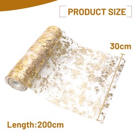 SWAWIS Table Runner Shiny Gold 30 cm x 20 m Table Runner Roll Table Runner Wedding Table Runner Birthday for Table Decoration Wedding Valentine's Day Birthday Christening Decoration