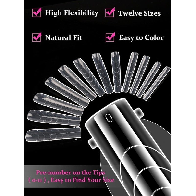 EBANKU 120 PCS Coffin Dual Nail Forms for Poly Gel,