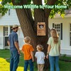 UUMENHA Durable Carbonized Cedar Owl House - 14.5×9×7.5 Inch Weather-Resistant