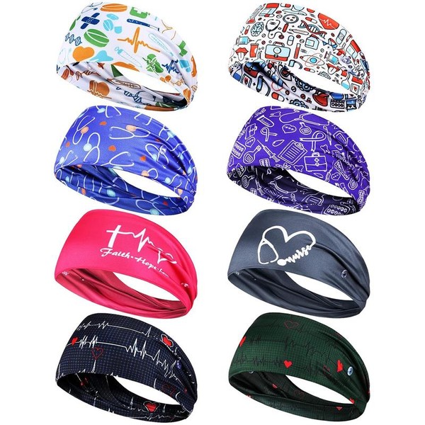 8 Counts Headbands with Buttons for Women Face Covering Ear