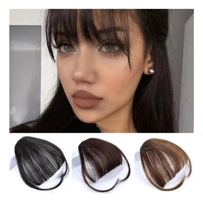 MUJER Pelucas Con Clip Copete Fleco Postizo Sinteticas Flequillo